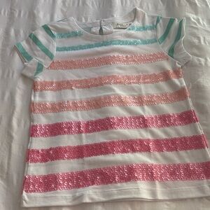 BNWOT PINC Colorful Striped Sequin Kids Top SIZE 4